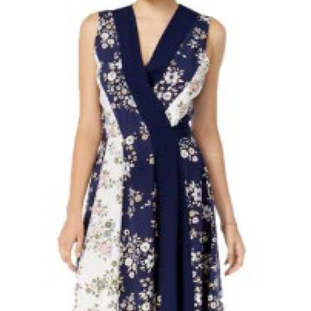 Maison Jules Floral Print Sleevless Wrap Dress